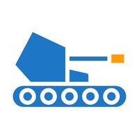 tank ikon fast blå orange blå Färg militär symbol perfekt. vektor