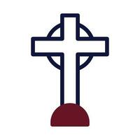 salib ikon duotone rödbrun Marin Färg påsk symbol illustration. vektor