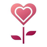 blomma kärlek ikon fast lutning röd Färg mor dag symbol illustration. vektor