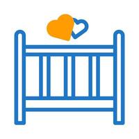 Bett Symbol Duotone Blau Orange Stil Valentinstag Illustration Symbol perfekt. vektor