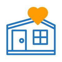 Haus Liebe Symbol Duotone Blau Orange Stil Valentinstag Illustration Symbol perfekt. vektor