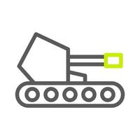 tank ikon duofärg grå vibrerande grön Färg militär symbol perfekt. vektor