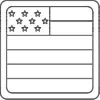 amerikanisch Flagge Abzeichen Symbol im schwarz Linie Kunst. vektor