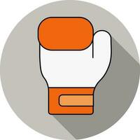 Boxen Handschuh Symbol im Orange und Weiß Farbe. vektor