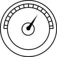 schwarz Gliederung Tachometer Symbol. vektor