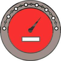 rot und grau Farbe Tachometer Symbol. vektor