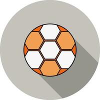 Fußball oder Fußball Symbol im Orange und Weiß Farbe. vektor