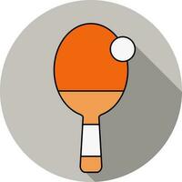 Klingeln Pong oder Tabelle Tennis Symbol im Orange und Weiß Farbe. vektor