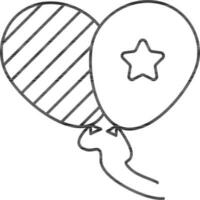 ballong ikon i linje konst. vektor
