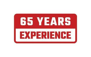 65 Jahre Erfahrung Gummi Briefmarke vektor