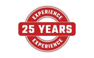 25 Jahre Erfahrung Gummi Briefmarke vektor
