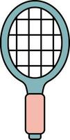 platt stil tennis racket blå och rosa ikon. vektor