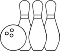 Bowling Stift mit Ball Linie Kunst Symbol. vektor