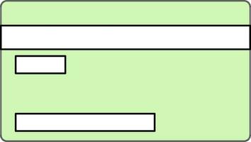 betalning kort ikon i grön och vit Färg. vektor