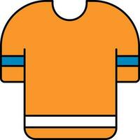 Orange Farbe T-Shirt Symbol im eben Stil. vektor
