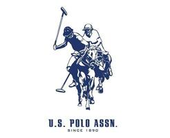 uns Polo assn Marke Logo mit Name Blau Symbol Kleider Design Symbol abstrakt Vektor Illustration