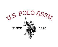 uns Polo assn Marke Symbol mit Name schwarz und rot Logo Kleider Design Symbol abstrakt Vektor Illustration