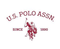 uns Polo assn Marke Symbol mit Name rot Logo Kleider Design Symbol abstrakt Vektor Illustration