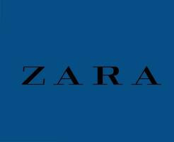 zara Marke Symbol schwarz Logo Kleider Design Symbol abstrakt Vektor Illustration mit Blau Hintergrund