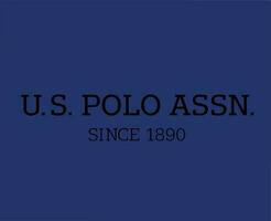 uns Polo assn Marke Logo Symbol Name schwarz Kleider Design Symbol abstrakt Vektor Illustration mit Blau Hintergrund