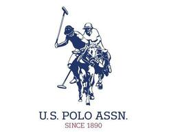 uns Polo assn Marke Logo Symbol mit Name Blau und rot Kleider Design Symbol abstrakt Vektor Illustration