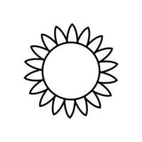 solros linjär ikon symbol vektor. svart översikt solros ikon vektor