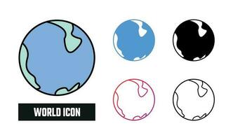 Welt Symbol einstellen Vektor Illustration