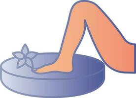 Fuß Massage oder Pediküre Symbol im Blau und Orange Farbe. vektor