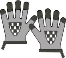 grau und Weiß Sport Handschuhe Symbol oder Symbol. vektor