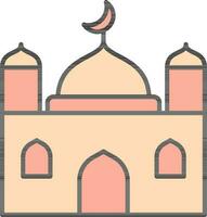 Moschee Symbol im rot und Orange Farbe. vektor