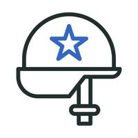 Helm Symbol duocolor grau Blau Farbe Militär- Symbol perfekt. vektor