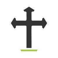 salib ikon fast grön grå Färg påsk symbol illustration. vektor