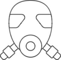 Respirator oder Gas Maske Symbol im schwarz Umriss. vektor