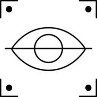 Retina Scanner Symbol im schwarz Umriss. vektor