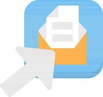 Mail mit Mauszeiger Symbol im orange, grau und Blau Farbe. vektor