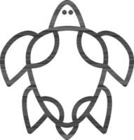 Schildkröte Symbol im schwarz Linie Kunst. vektor