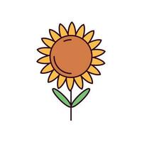 Sonnenblume Symbol Vektor Illustration. Sonnenblume geradlinig Farbe Symbol