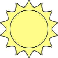 Gelb Sonne Symbol im eben Stil. vektor