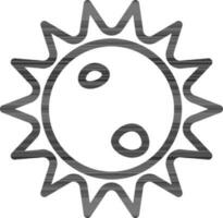 Sonne Symbol im schwarz Umriss. vektor