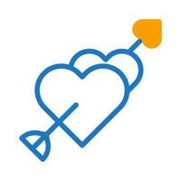 Pfeil Liebe Symbol Duotone Blau Orange Stil Valentinstag Illustration Symbol perfekt. vektor