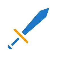 Schwert Munition Symbol solide Blau Orange Blau Farbe Militär- Symbol perfekt. vektor