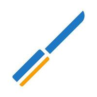 Messer Symbol solide Blau Orange Blau Farbe Militär- Symbol perfekt. vektor