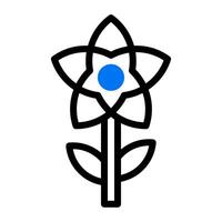 Blume Symbol Duotone Blau schwarz Farbe Mutter Tag Symbol Illustration. vektor