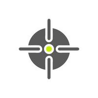 mål ikon fast grå vibrerande grön Färg militär symbol perfekt. vektor