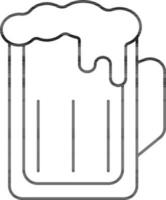 Bier Becher Symbol schwarz Linie Kunst. vektor