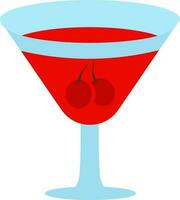 heiter Cocktail trinken Glas Symbol im Blau und rot Farbe. vektor