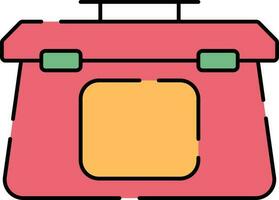Aktentasche oder Handtasche bunt Symbol. vektor