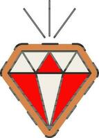 isoliert Diamant Symbol im rot und braun Farbe. vektor