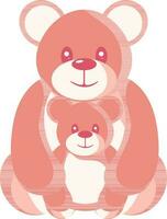 vektor illustration av två teddy Björn i röd Färg.