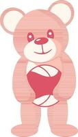 Vektor Illustration von süß Teddy Bär halten Basketball im rot Farbe.